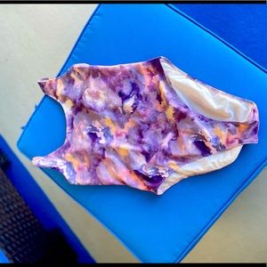 purple and pink bathing suit/ body suit